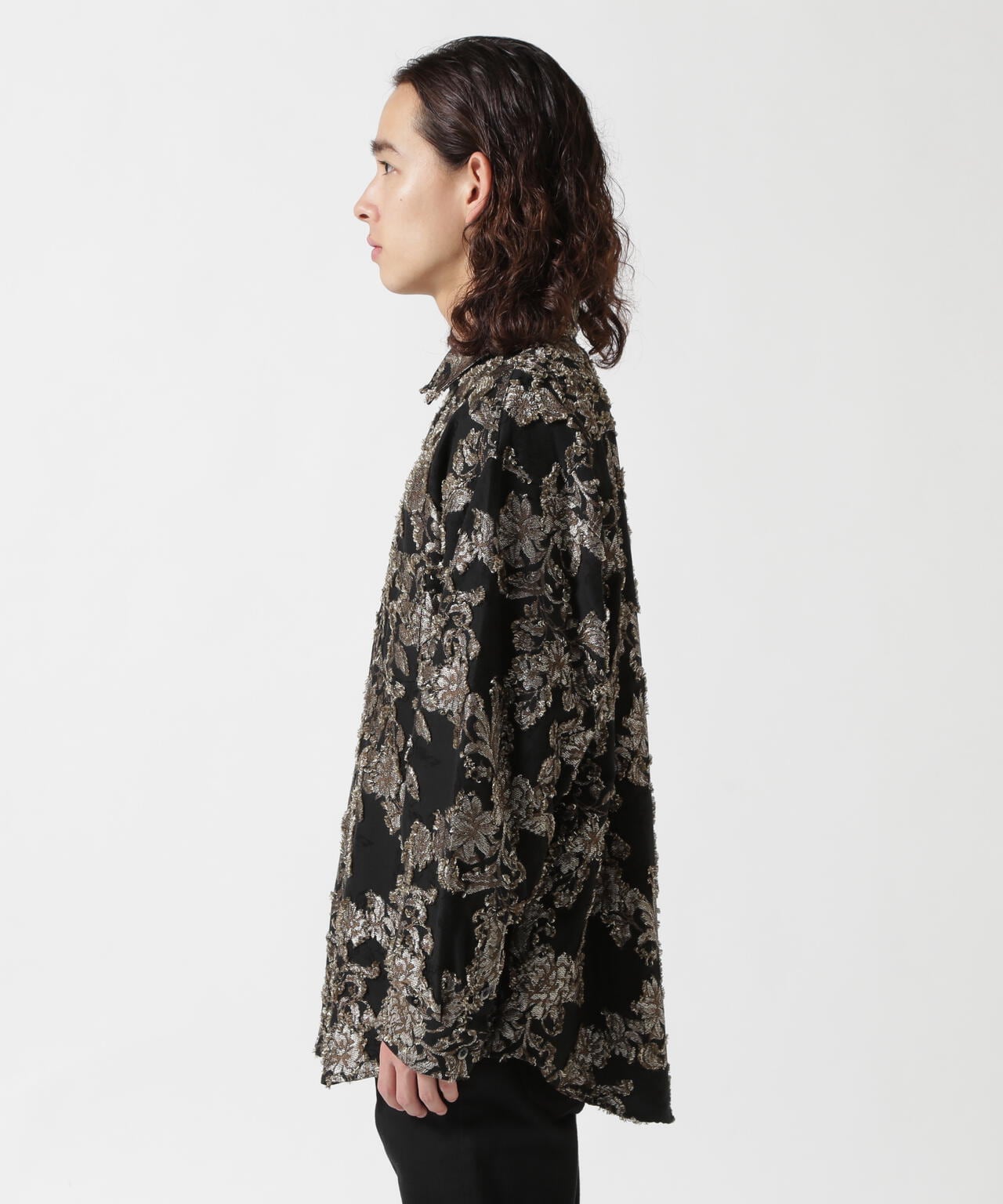 LUSOR(ルーソル)FLOWER CUT JQD SHIRT フラワージャカードシャツ