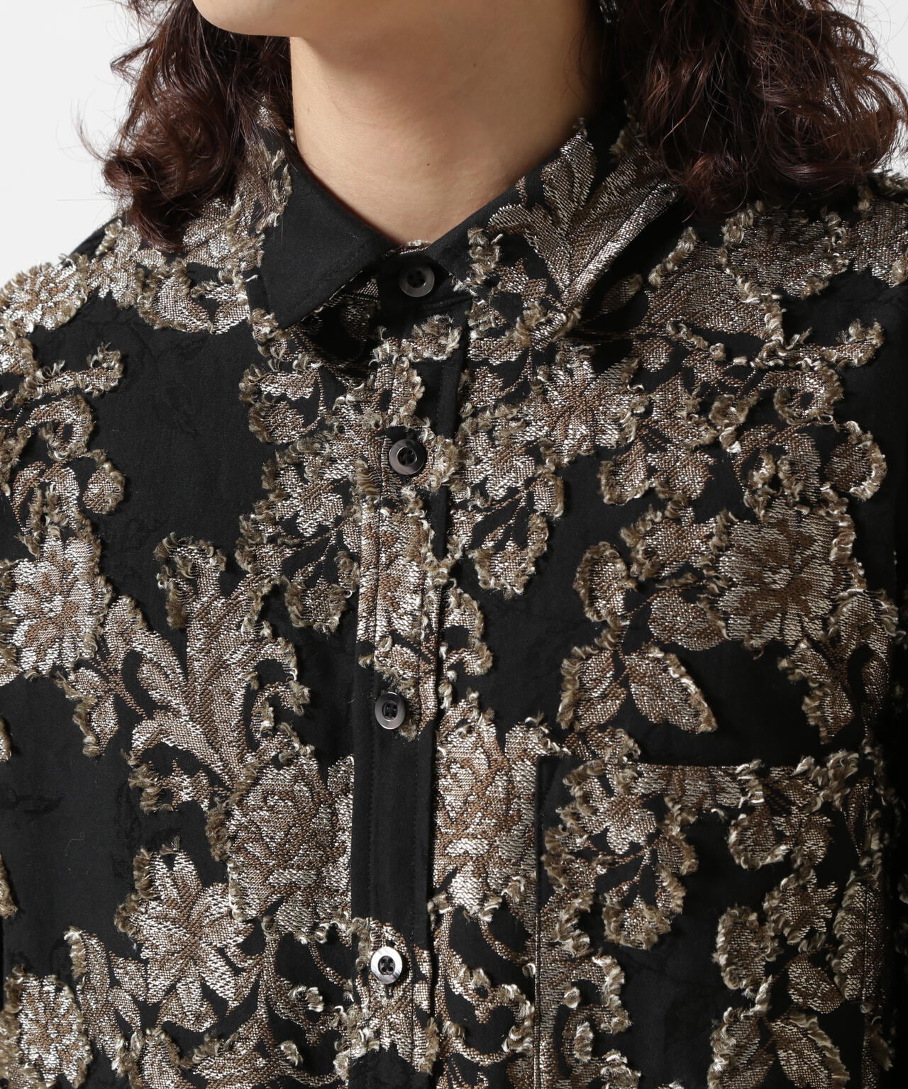 LUSOR(ルーソル)FLOWER CUT JQD SHIRT フラワージャカードシャツ