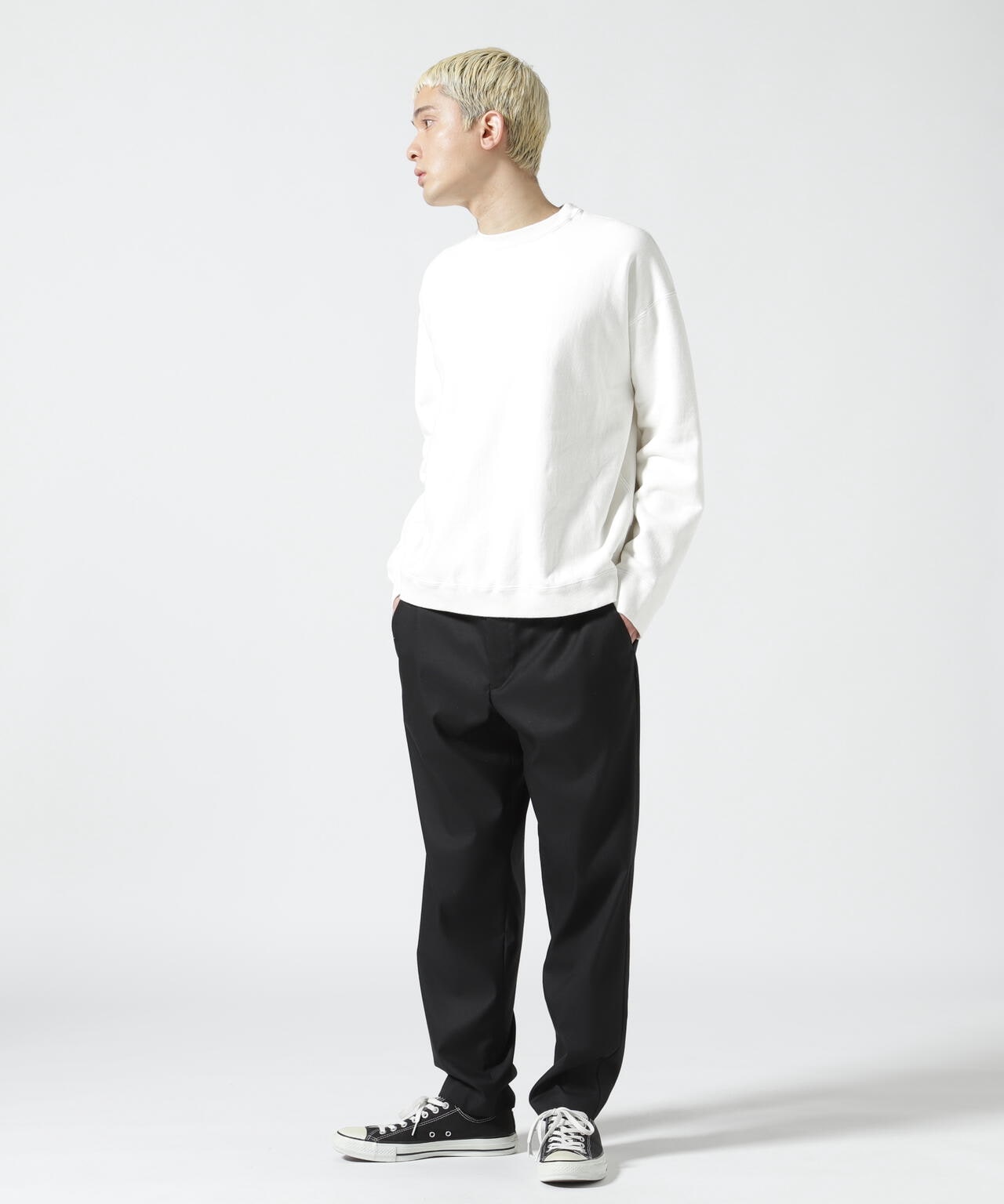 ATON(エイトン)GARMENT DYE | OVERSIZED SWEAT SHIRT ガーメントダイ オーバーサイズスウェットシャツ