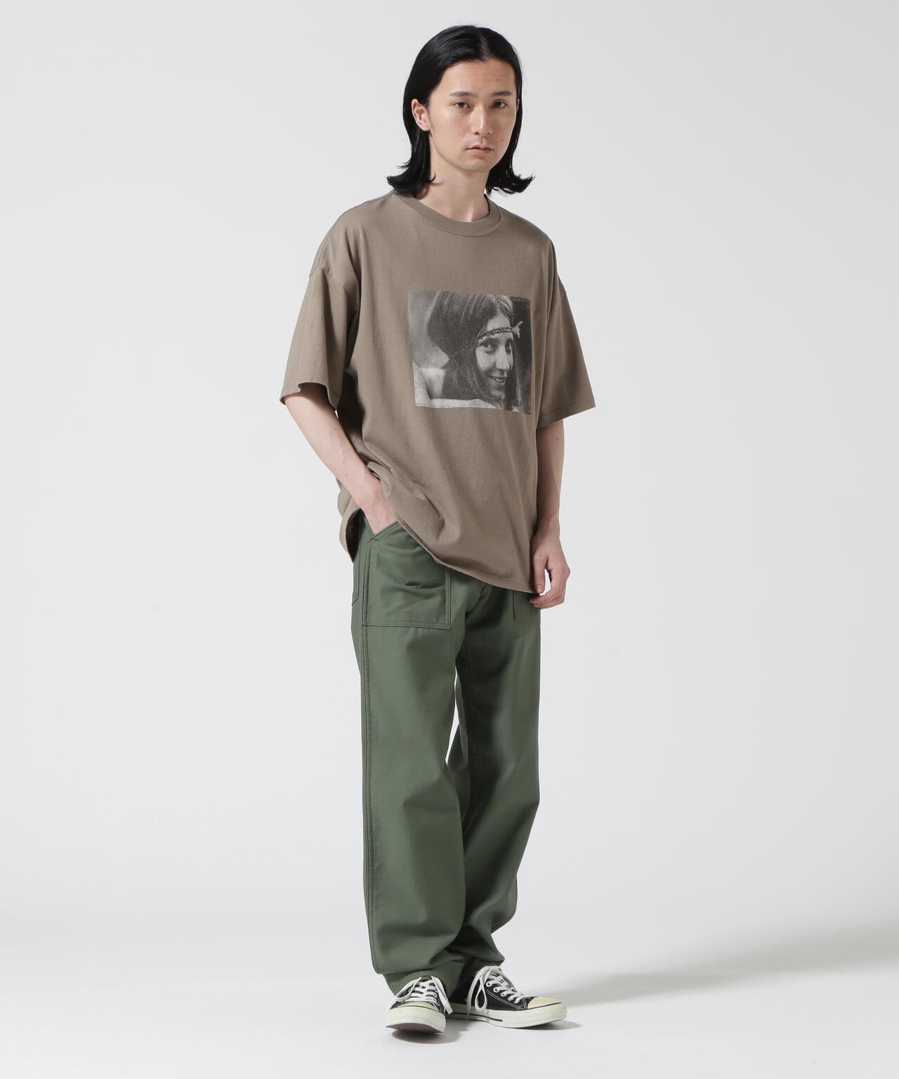 REMI RELIEF / 別注LW加工 20/-天竺BIGサイズ FLOWER POWER
