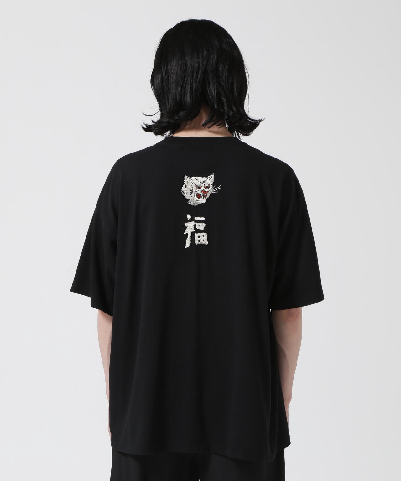REMI RELIEF(レミレリーフ) 別注LW加工20/-天竺BIGサイズT(刺繍:福)
