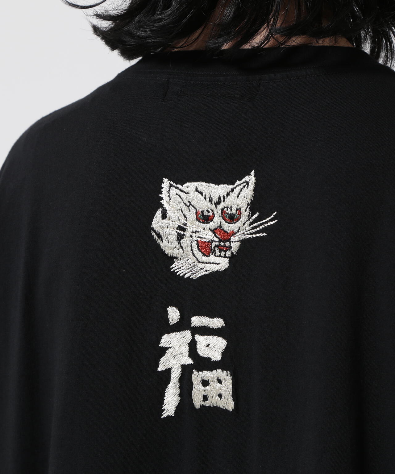 REMI RELIEF(レミレリーフ) 別注LW加工20/-天竺BIGサイズT(刺繍:福)