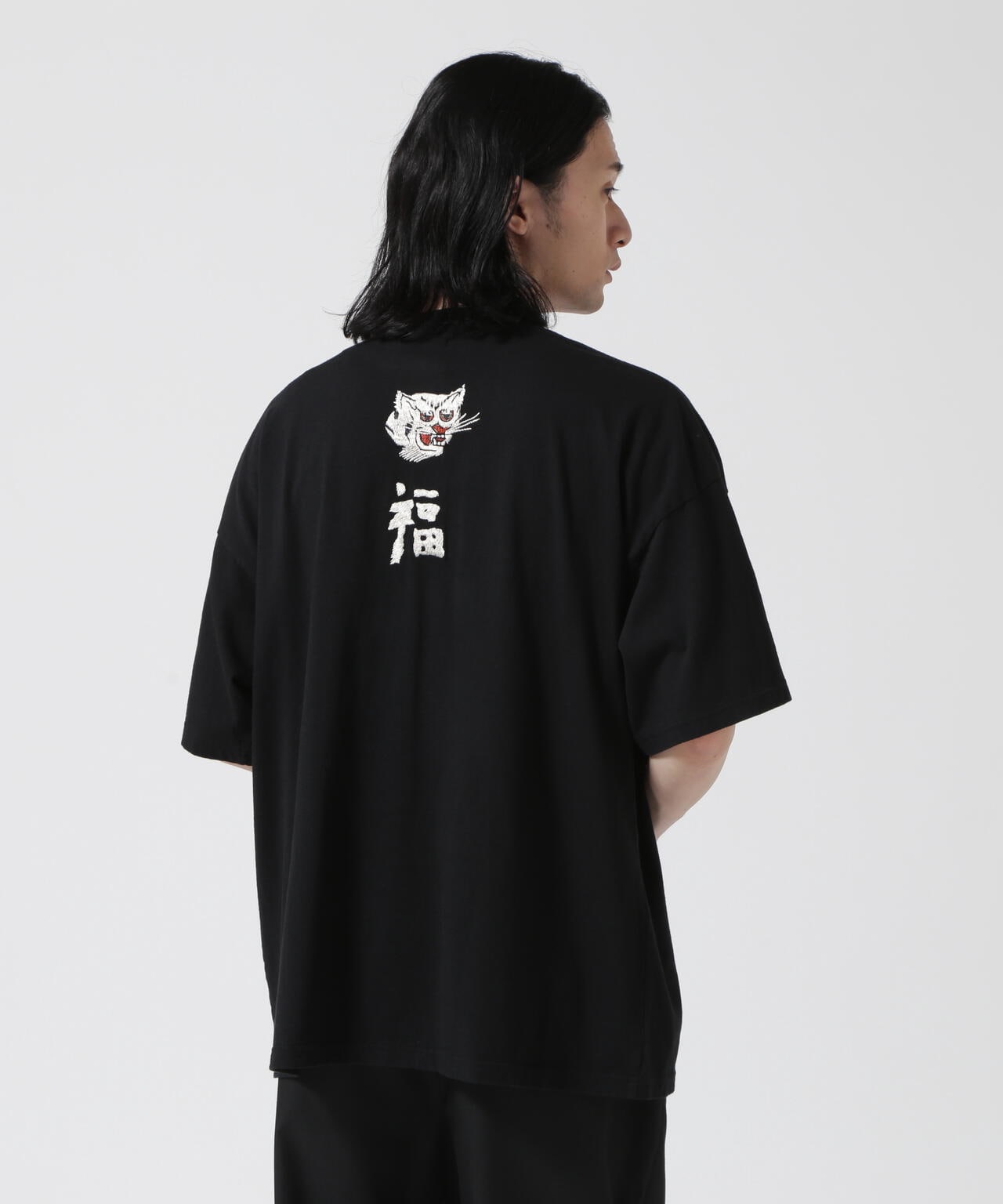 REMI RELIEF(レミレリーフ) 別注LW加工20/-天竺BIGサイズT(刺繍:福)