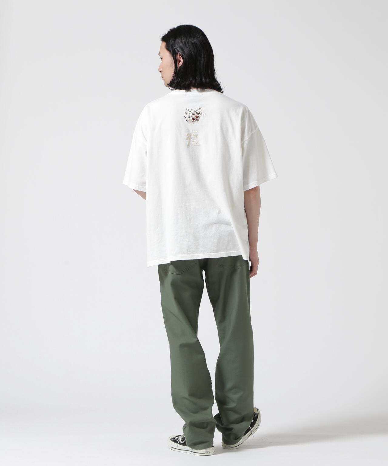 REMI RELIEF(レミレリーフ) 別注LW加工20/-天竺BIGサイズT(刺繍:福)
