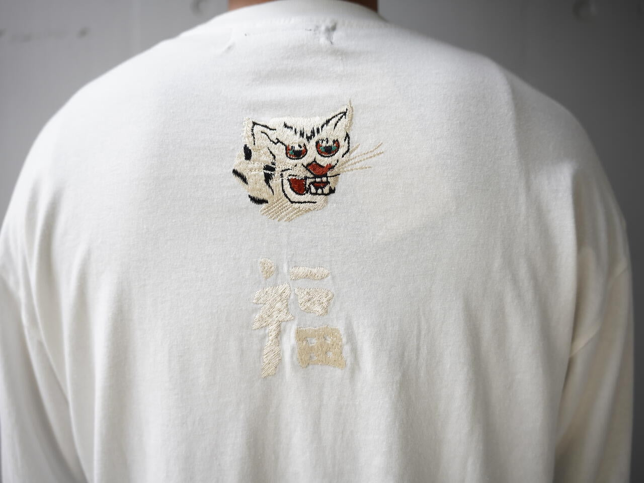 REMI RELIEF(レミレリーフ) 別注LW加工20/-天竺BIGサイズロンT(刺繍:福)