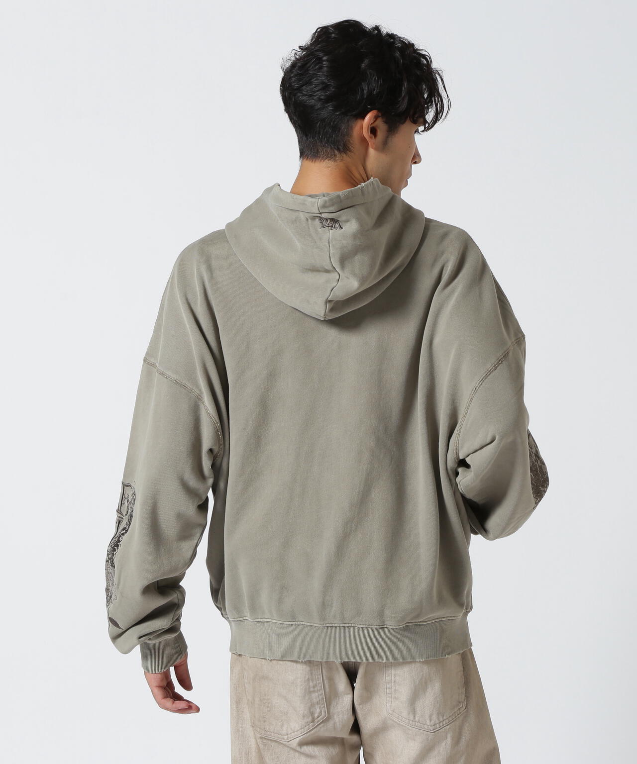 LUSOR(ルーソル)PIGMENT SWEAT ZIP HOODIE FLOWER