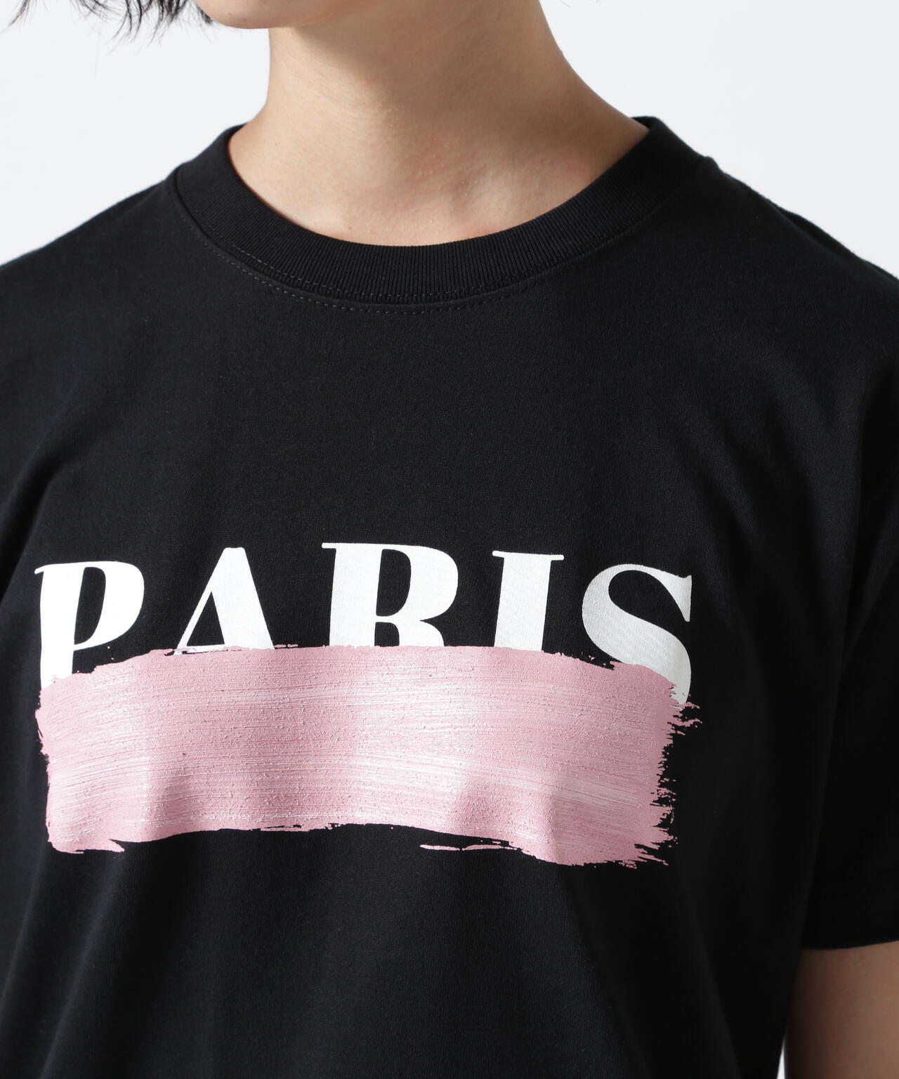 DROIT BELLO(ドロイトベロ)PINKブラッシュPARIS Tシャツ