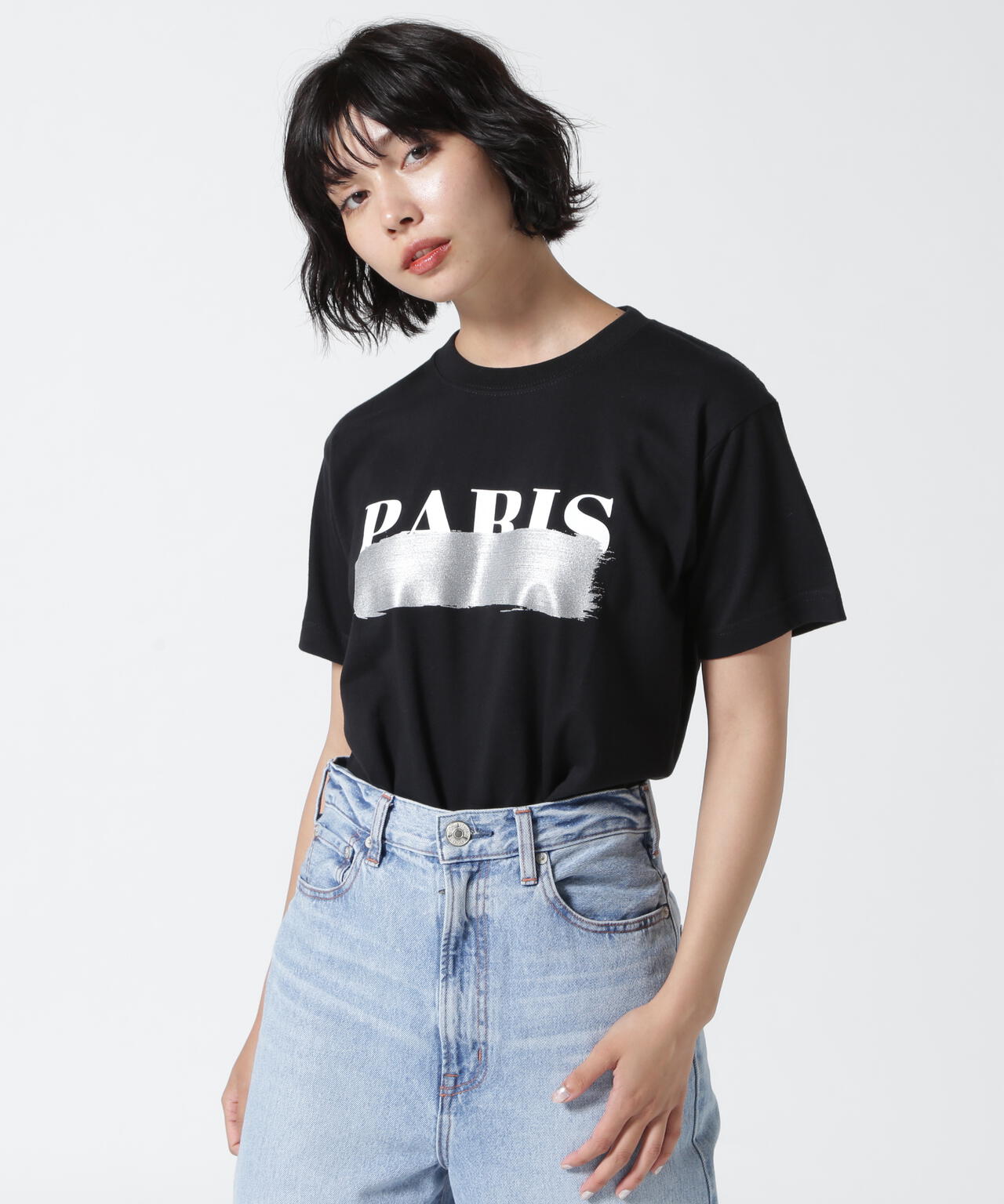 DROIT BELLO(ドロイトベロ)SILVERブラッシュPARIS Tシャツ