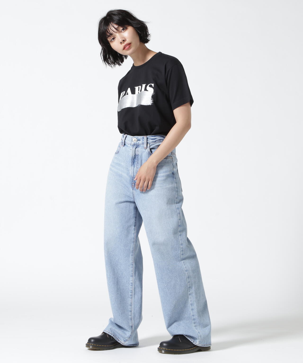 DROIT BELLO(ドロイトベロ)SILVERブラッシュPARIS Tシャツ