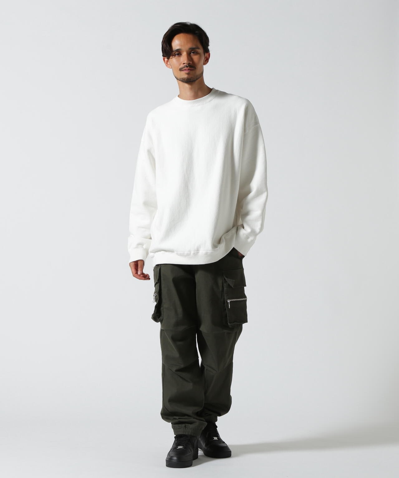 ATON (エイトン) GARMENT DYED URAKE OVERSIZED PULLOVER