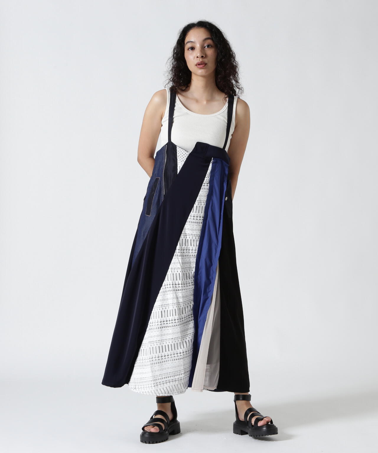 AULA AILA(アウラ アイラ)別注2WAYLACE MIX JUMPER SKIRT