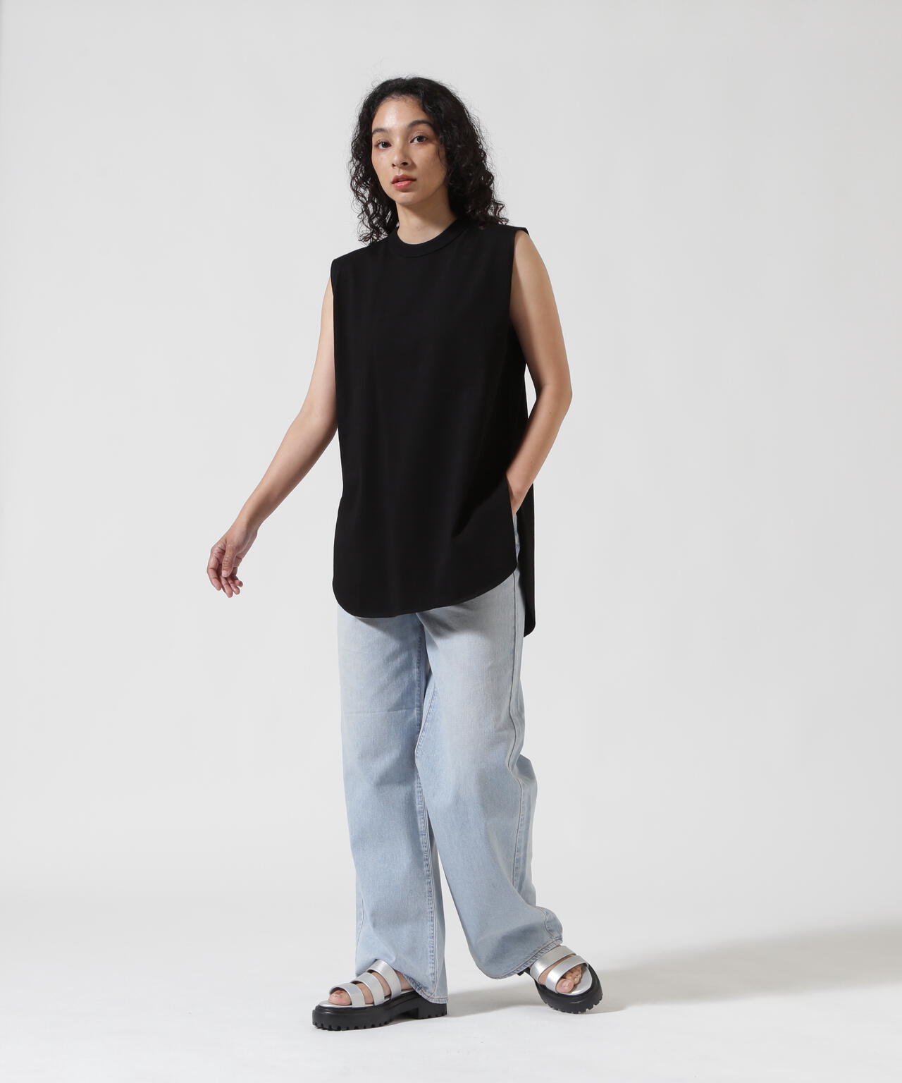 ATON (エイトン) 12/- AIR SPININNG / ROUND HEM TANKTOP