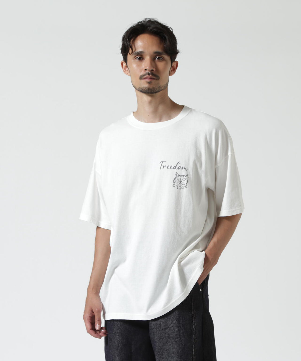 REMI RELIEF(レミレリーフ) 別注20/-天竺BIGサイズTシャツ(FREEDOM)