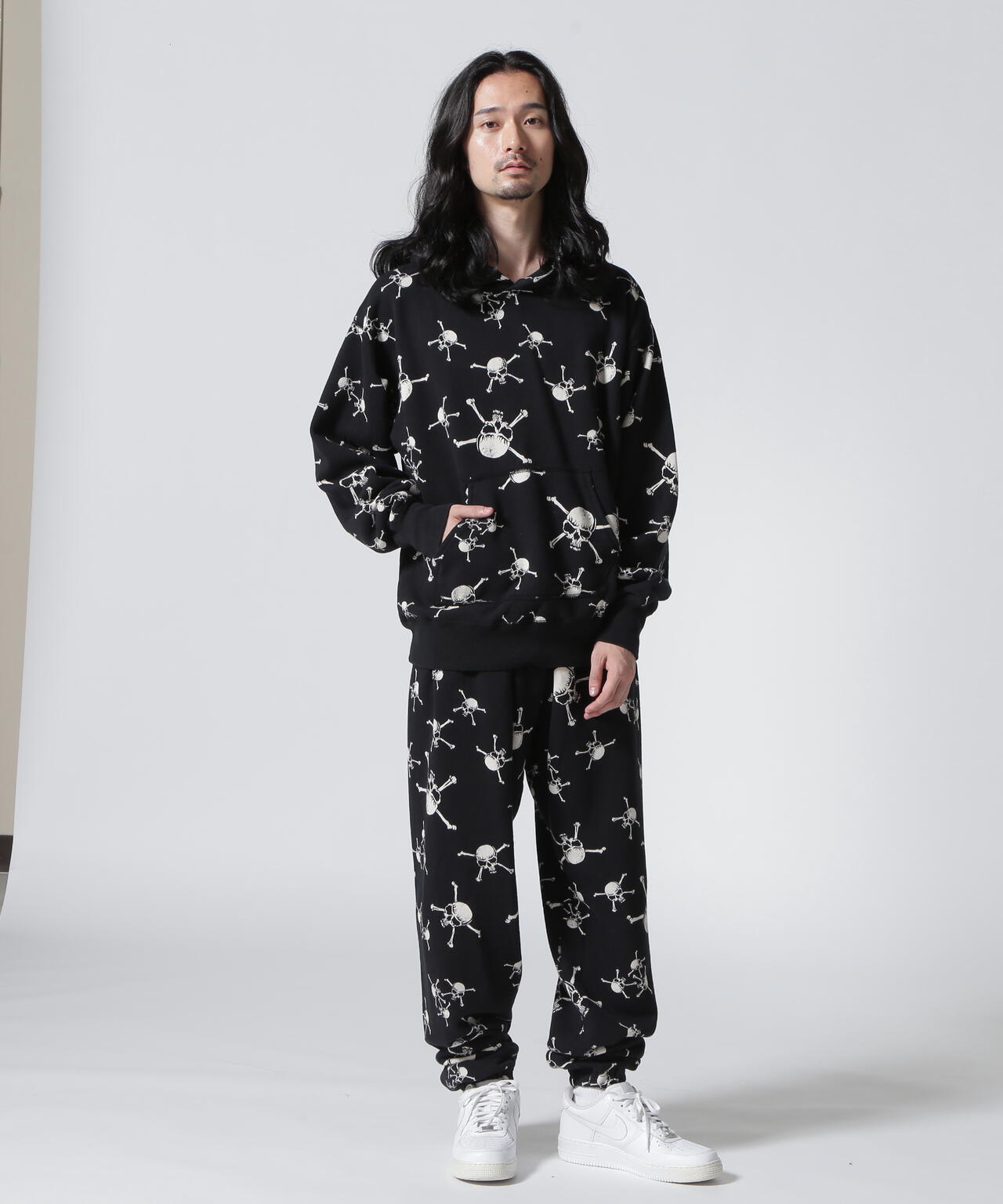 SAINT MICHAEL/セント マイケル/SA_CRW SWT/SKULL/BLACK