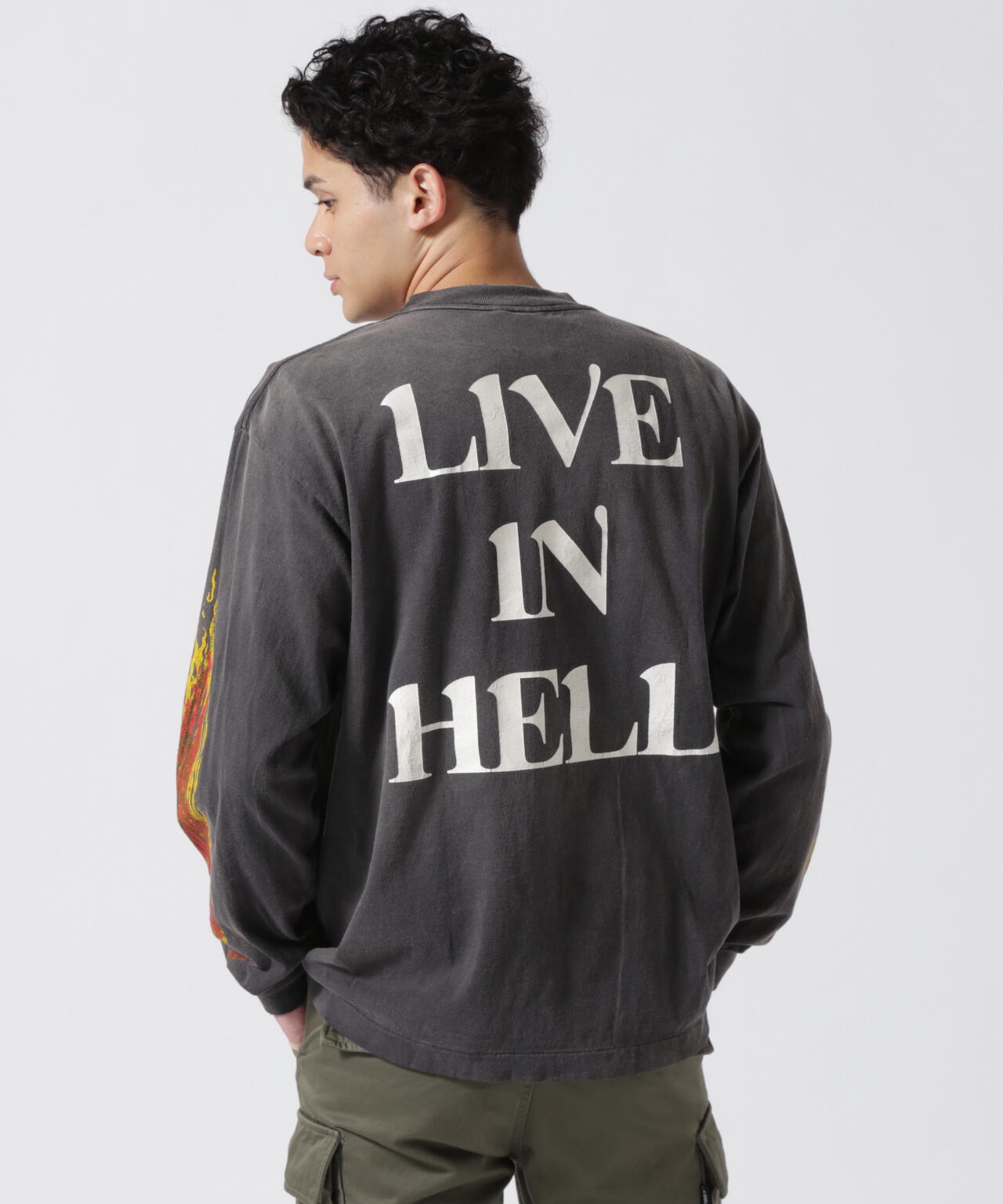 SAINT MICHAEL/セントマイケル/LS TEE/LIVE IN HELL/BLACK