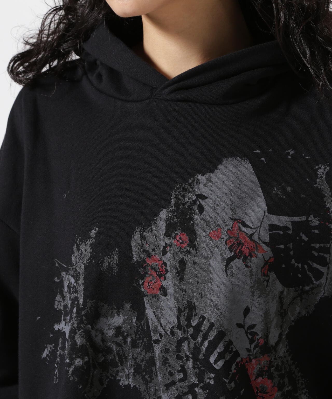 Y's/ワイズ/FLOWER+FOOTPRINT LONG HOODIE
