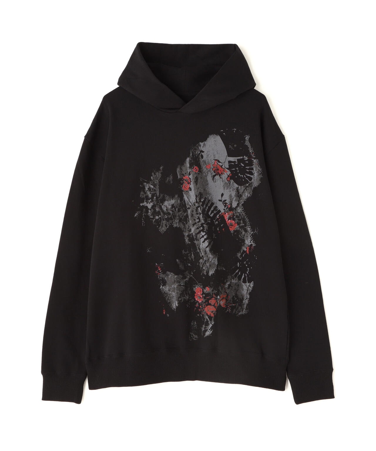 Y's/ワイズ/FLOWER+FOOTPRINT LONG HOODIE