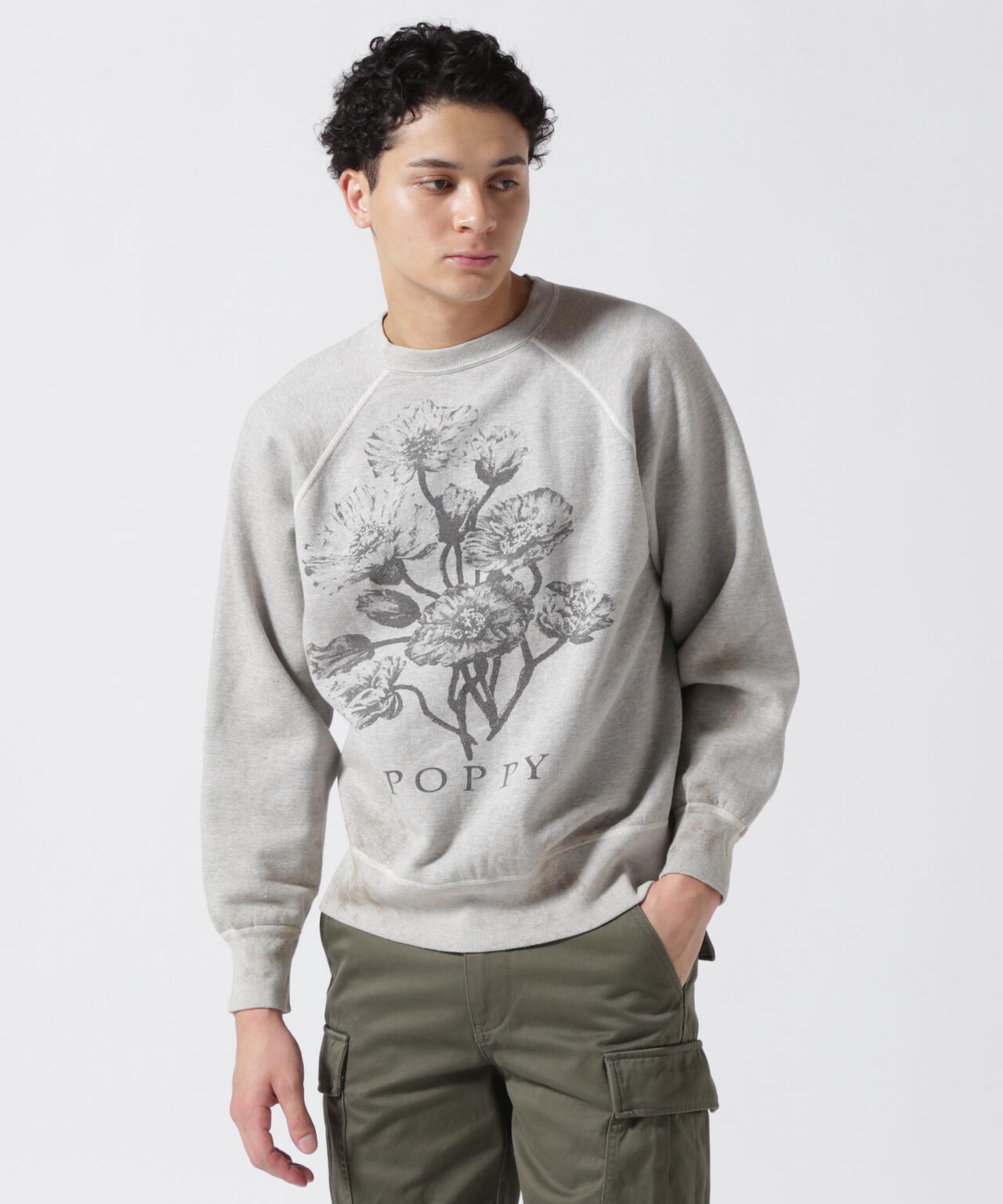 SAINT MICHAEL/セントマイケル/CREW SWEAT/FLOWER/GRAY