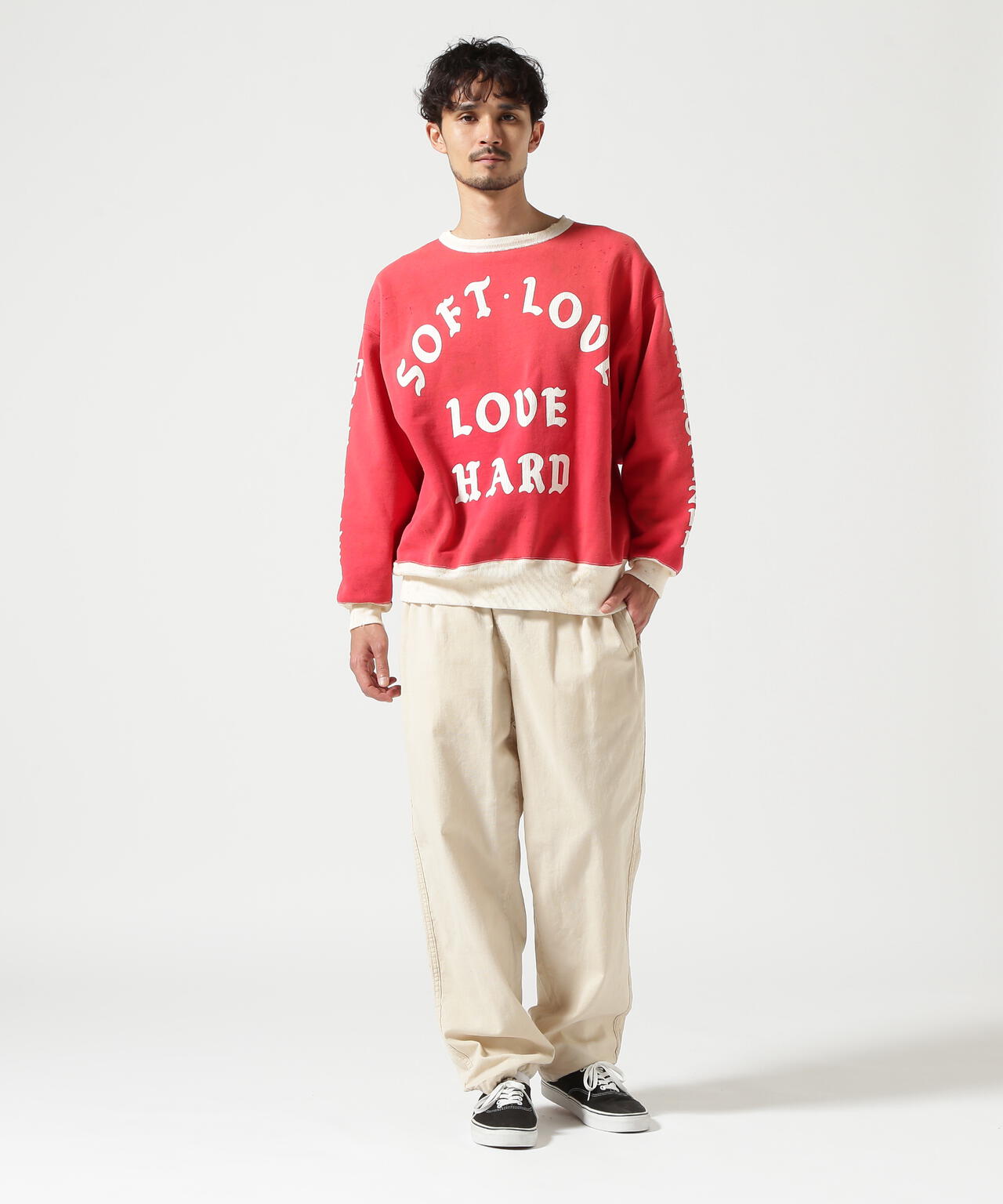 SAINT MICHAEL/セントマイケル/CREW SWEAT/SOFT LOVE/RED