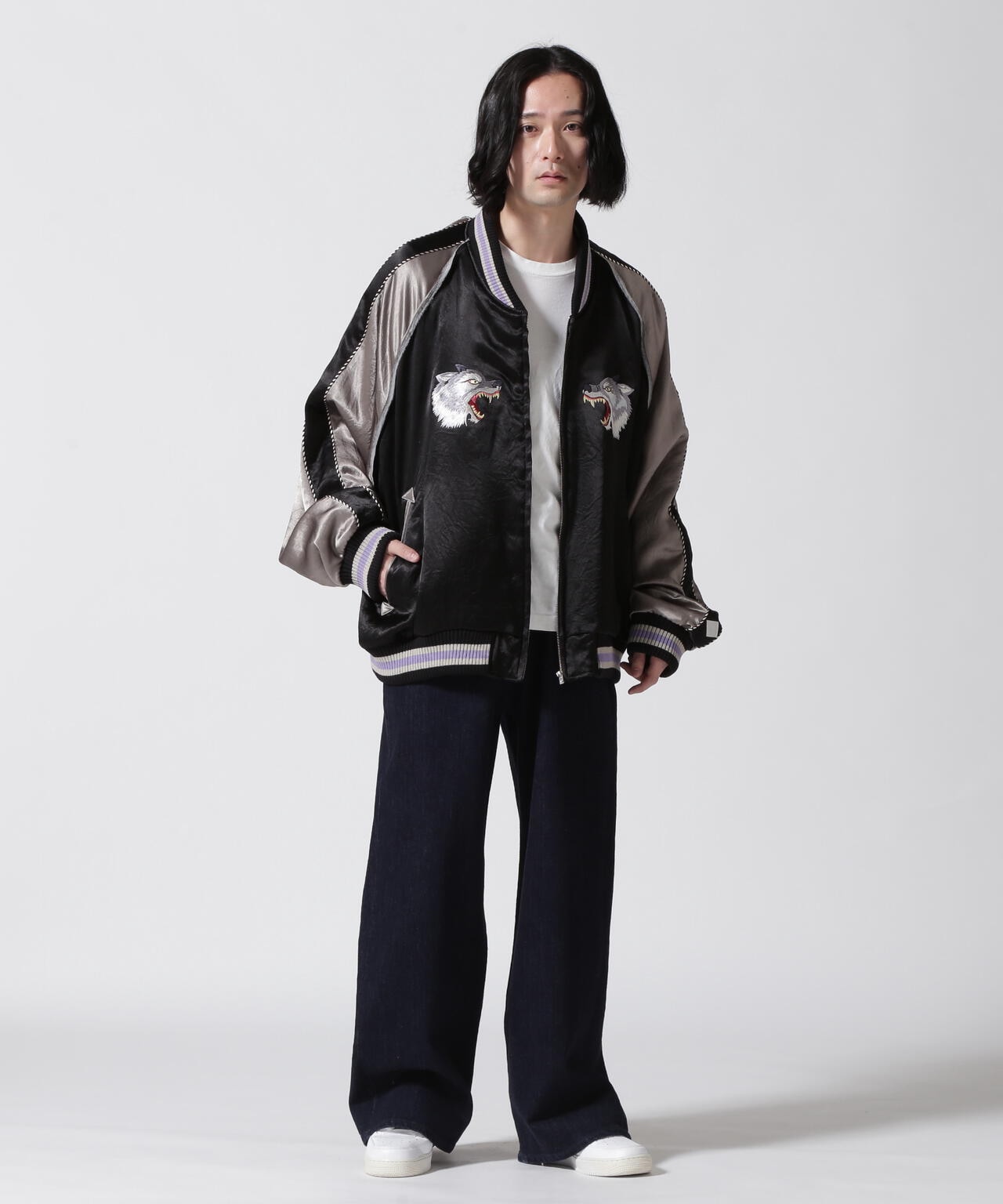 el conductorH/コンダクター/別注WOLF Embroidered Sourvenir JKT