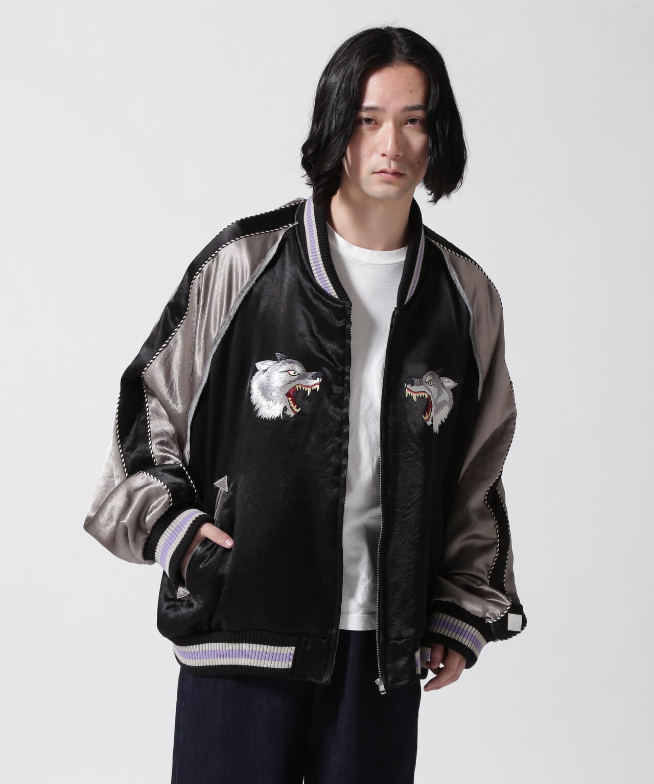 el conductorH/コンダクター/別注WOLF Embroidered Sourvenir JKT