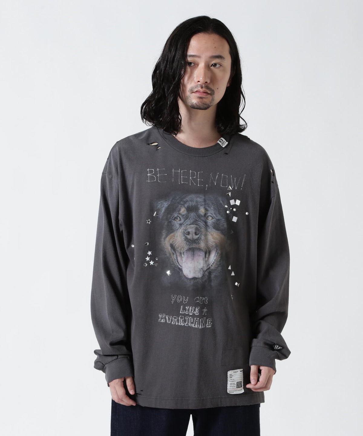 Maison MIHARAYASUHIRO/メゾン ミハラヤスヒロ/EMBELLISHED DISTRESSED L/S TEE