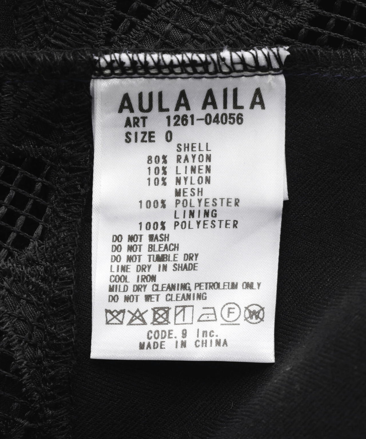 AULA AILA/アウラアイラ/CUTWORK EMBROIDERED SHIRT