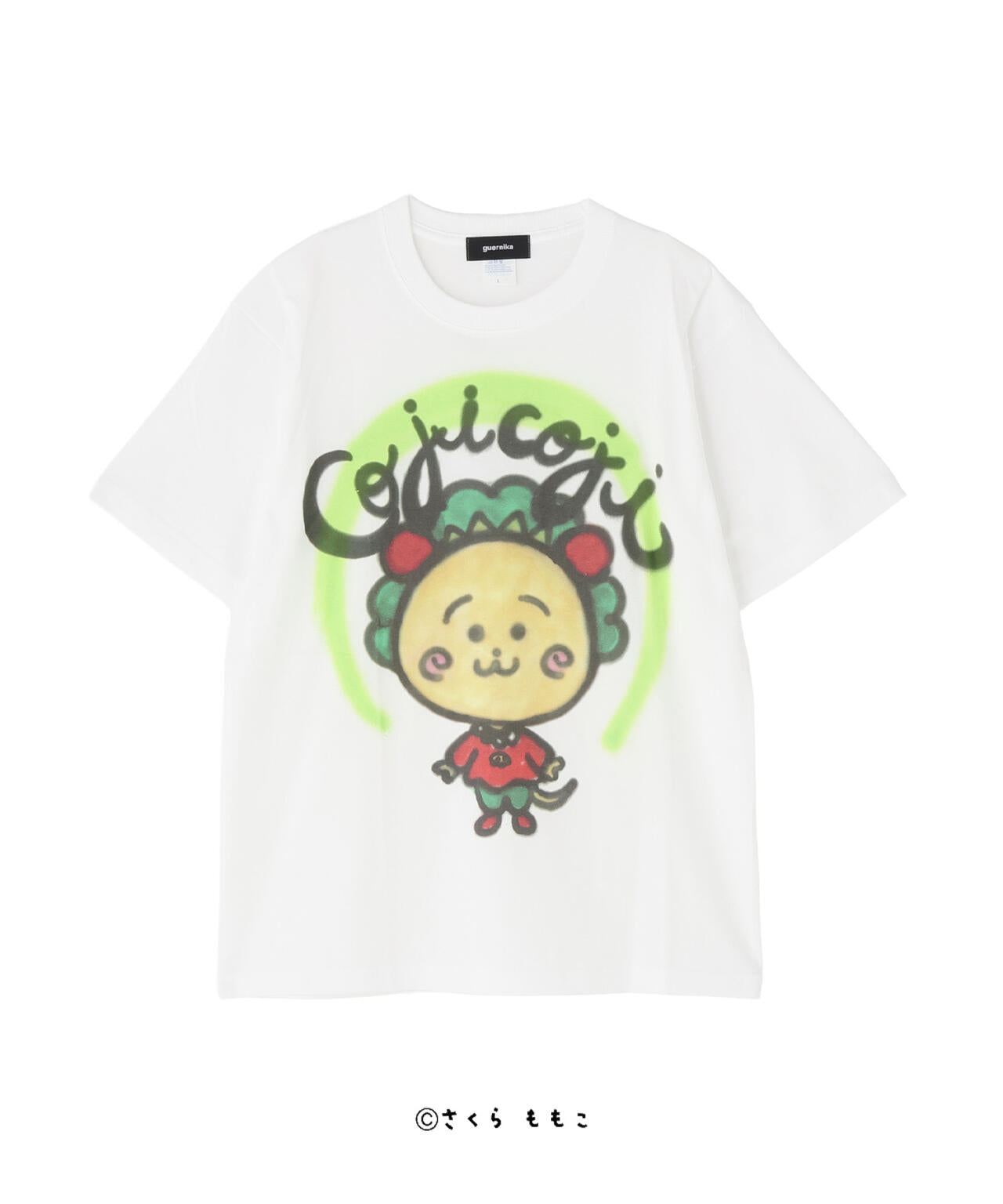 guernika/ゲルニカ/Drooping COJI-COJI Thumb Doll Spray T-shirt / White