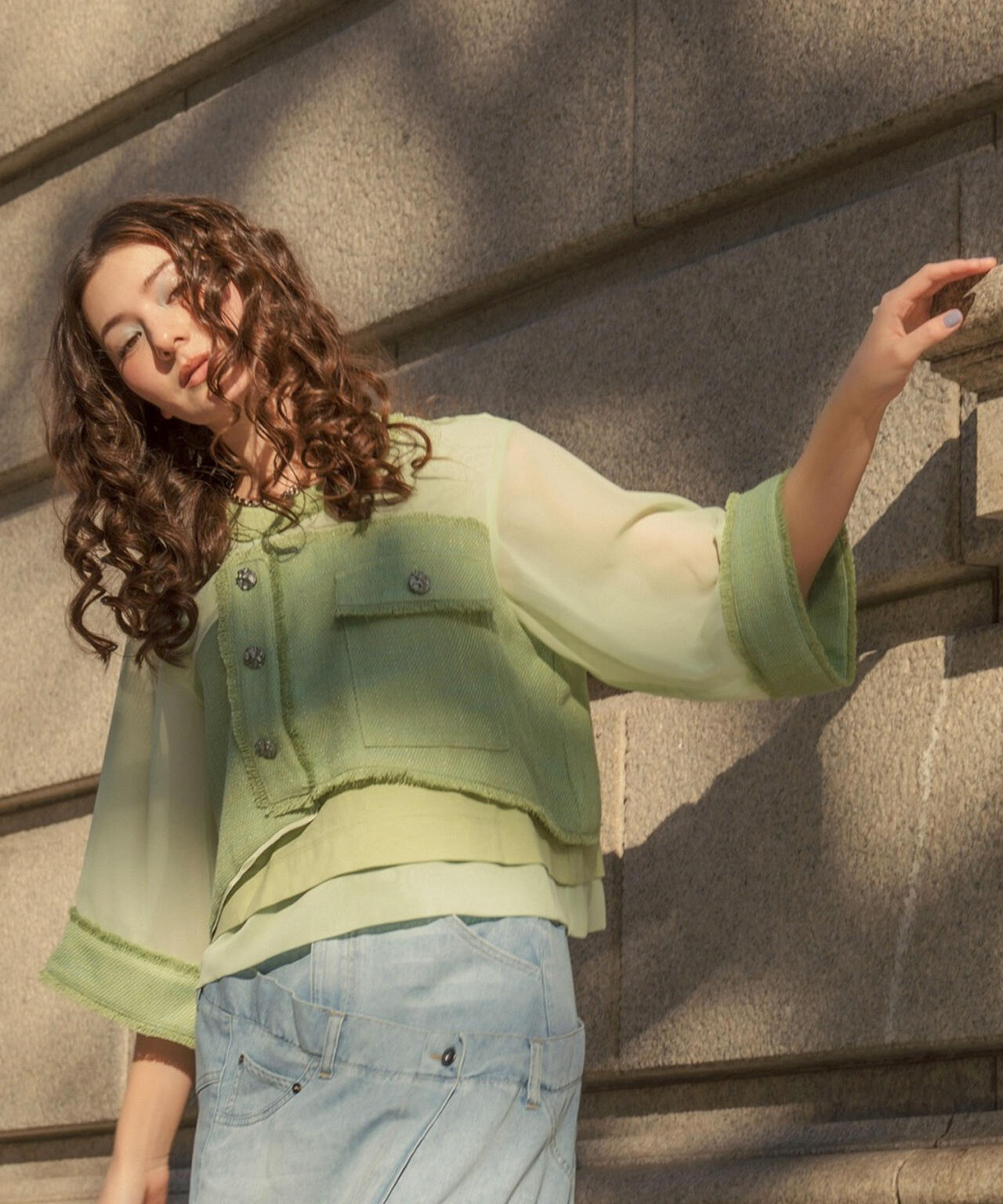 AULA AILA/アウラアイラ/別注3ファブリックコンビネーションプルオーバー