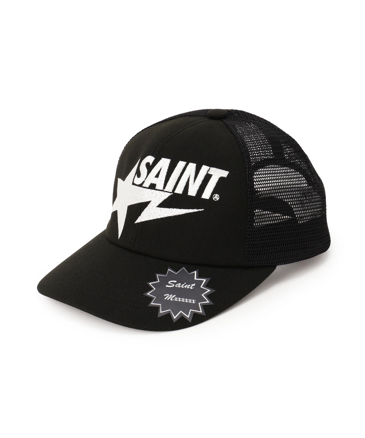 SAINT MICHAEL×A BATHING APE/BAPE_MESH CAP/BLK