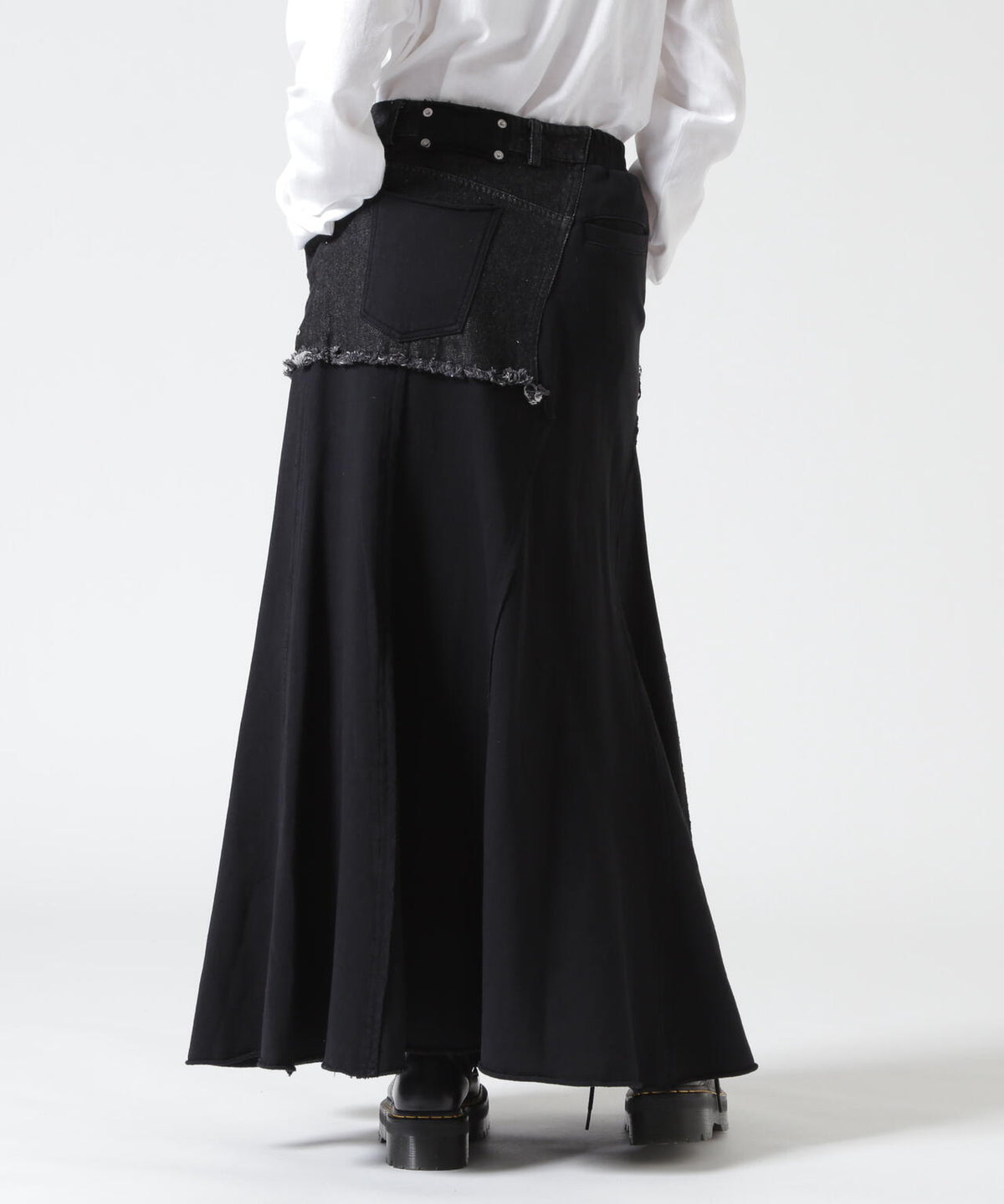 AULA AILA/アウラアイラ/DENIM SWEAT DOCKING FLARE SKIRT