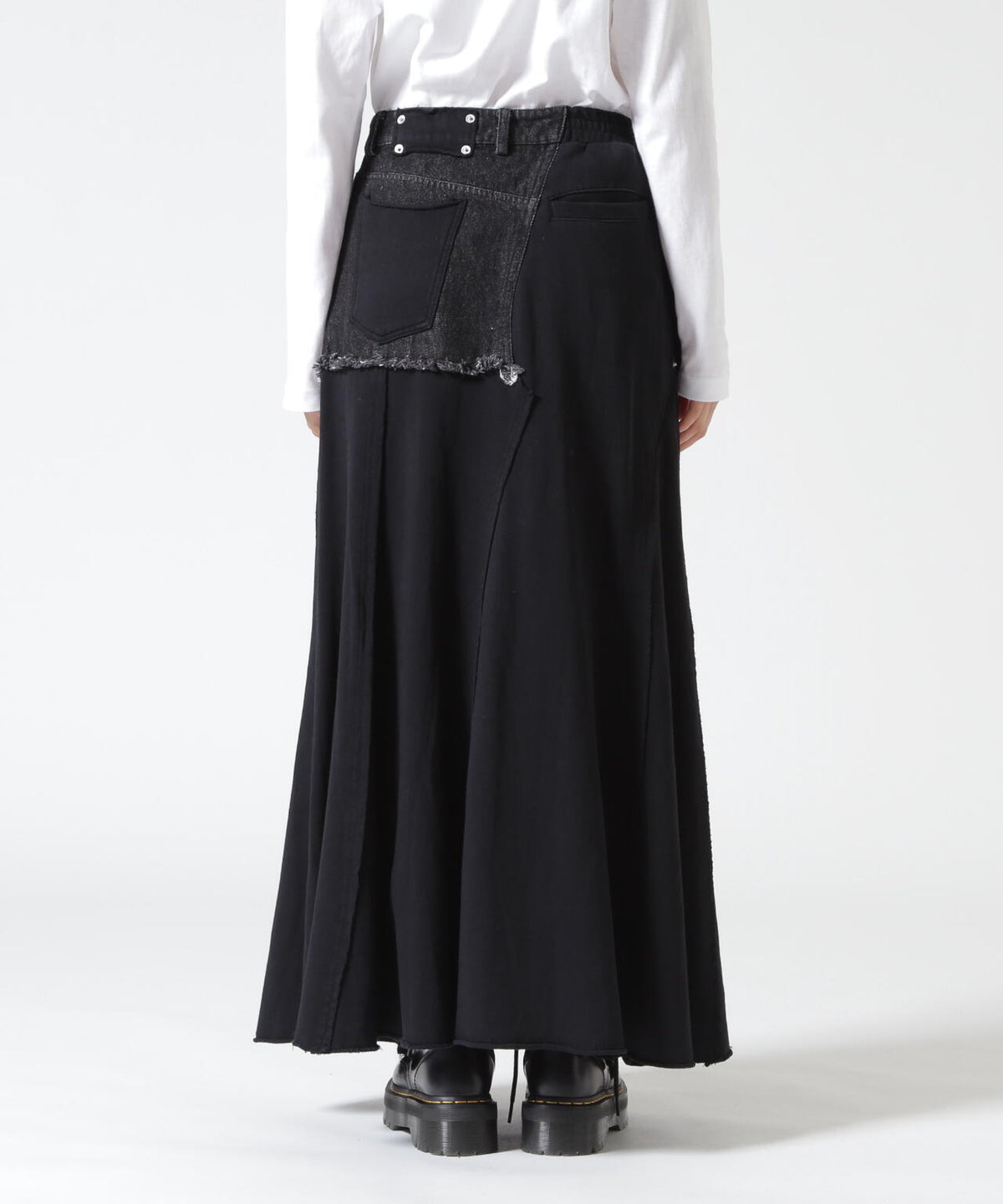AULA AILA/アウラアイラ/DENIM SWEAT DOCKING FLARE SKIRT