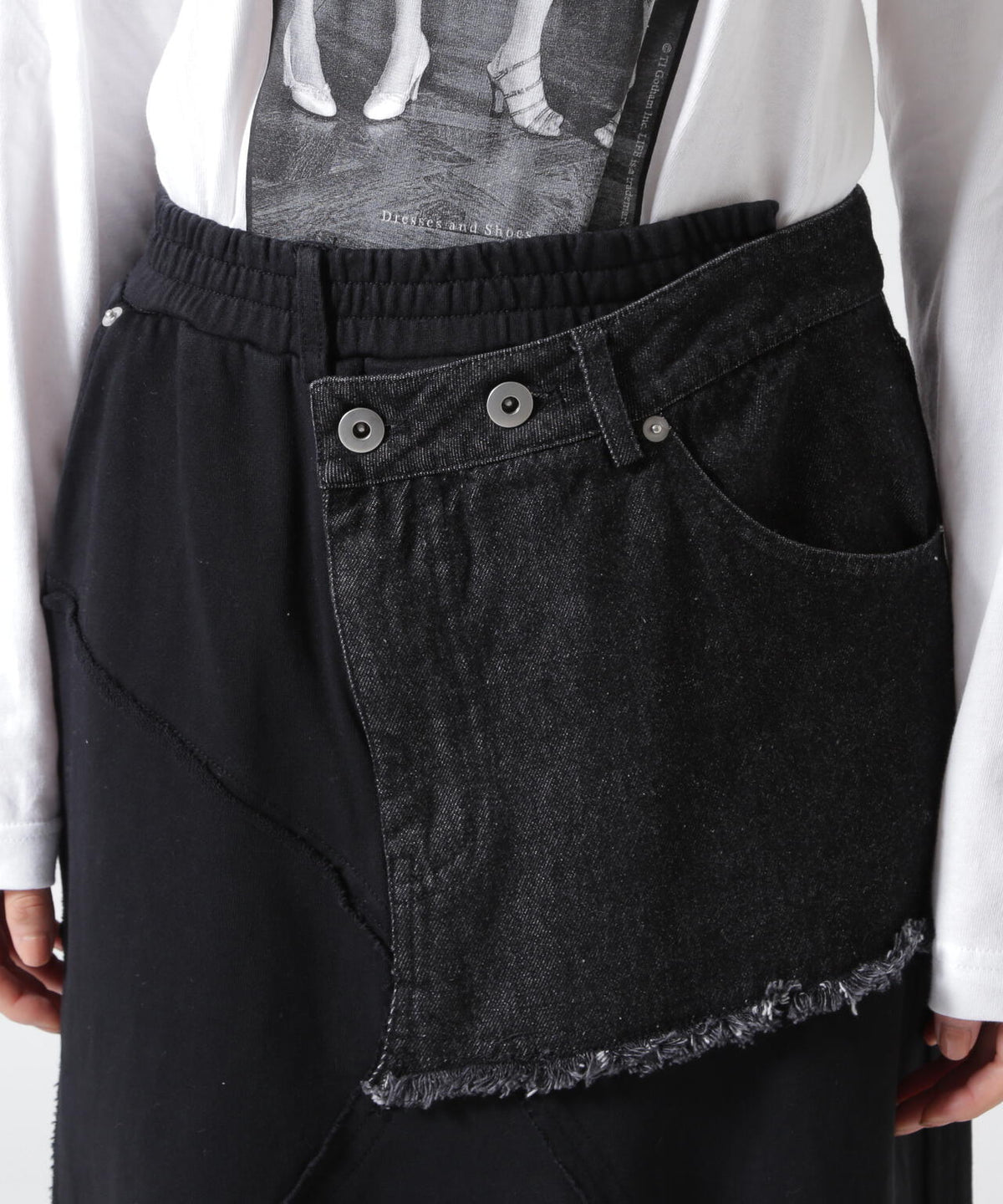 AULA AILA/アウラアイラ/DENIM SWEAT DOCKING FLARE SKIRT