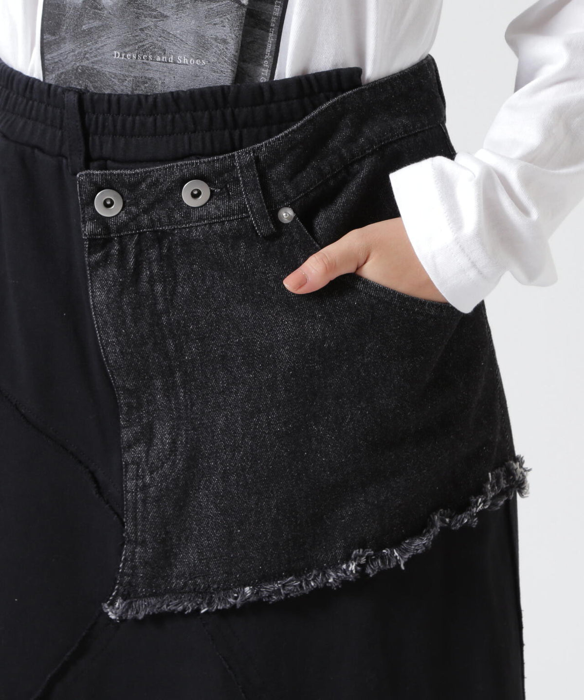 AULA AILA/アウラアイラ/DENIM SWEAT DOCKING FLARE SKIRT