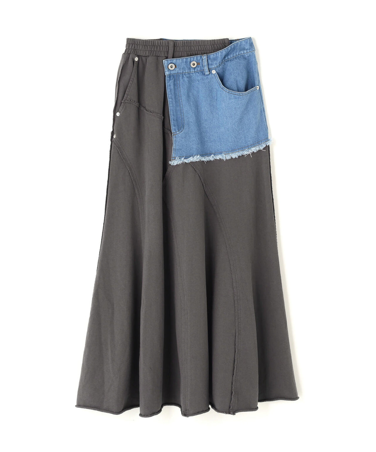 AULA AILA/アウラアイラ/DENIM SWEAT DOCKING FLARE SKIRT