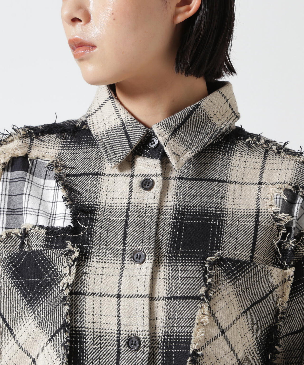 FR(13)NDS/フレンズ/WOMEN DAMAGE CHECK SHIRT