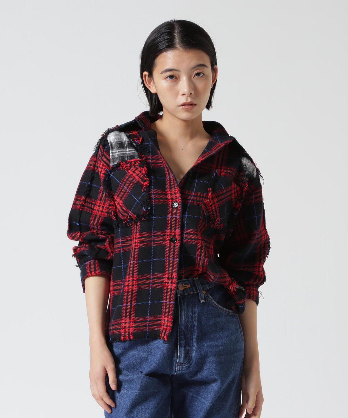 FR(13)NDS/フレンズ/WOMEN DAMAGE CHECK SHIRT