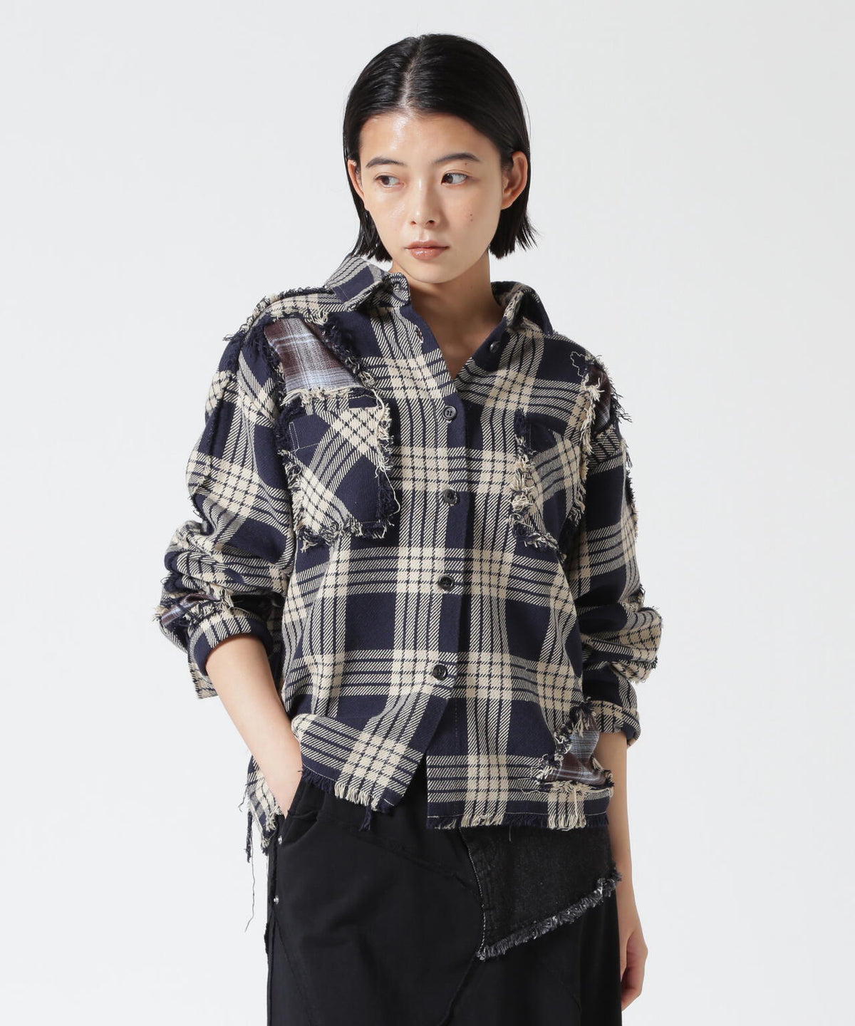 FR(13)NDS/フレンズ/WOMEN DAMAGE CHECK SHIRT