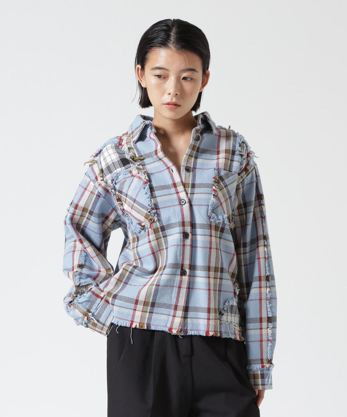 FR(13)NDS/フレンズ/WOMEN DAMAGE CHECK SHIRT