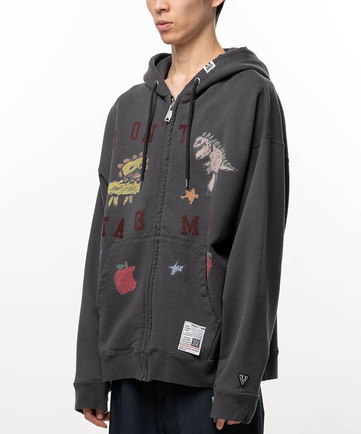 Maison MIHARAYASUHIRO/メゾン ミハラヤスヒロ/KIDS DOODLE PRINTED ZIP-UP HOODIE