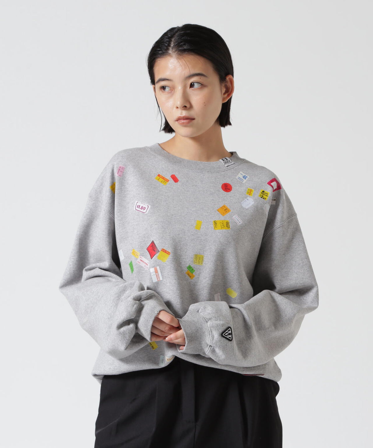 Maison MIHARAYASUHIRO/メゾン ミハラヤスヒロ/PRICE TAG STICKER PRINTED SWEATSHIRT