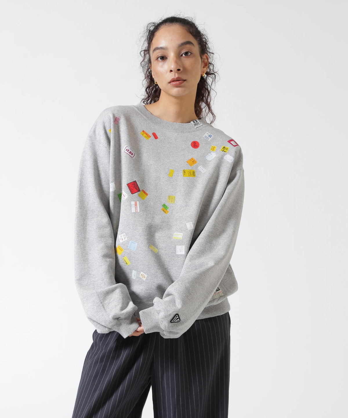 Maison MIHARAYASUHIRO/メゾン ミハラヤスヒロ/PRICE TAG STICKER PRINTED SWEATSHIRT