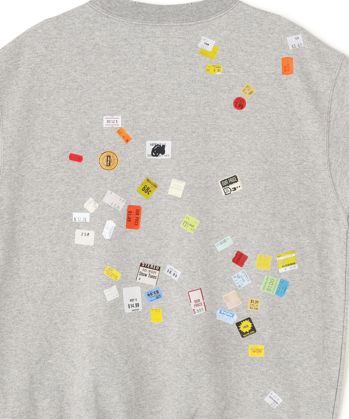 Maison MIHARAYASUHIRO/メゾン ミハラヤスヒロ/PRICE TAG STICKER PRINTED SWEATSHIRT