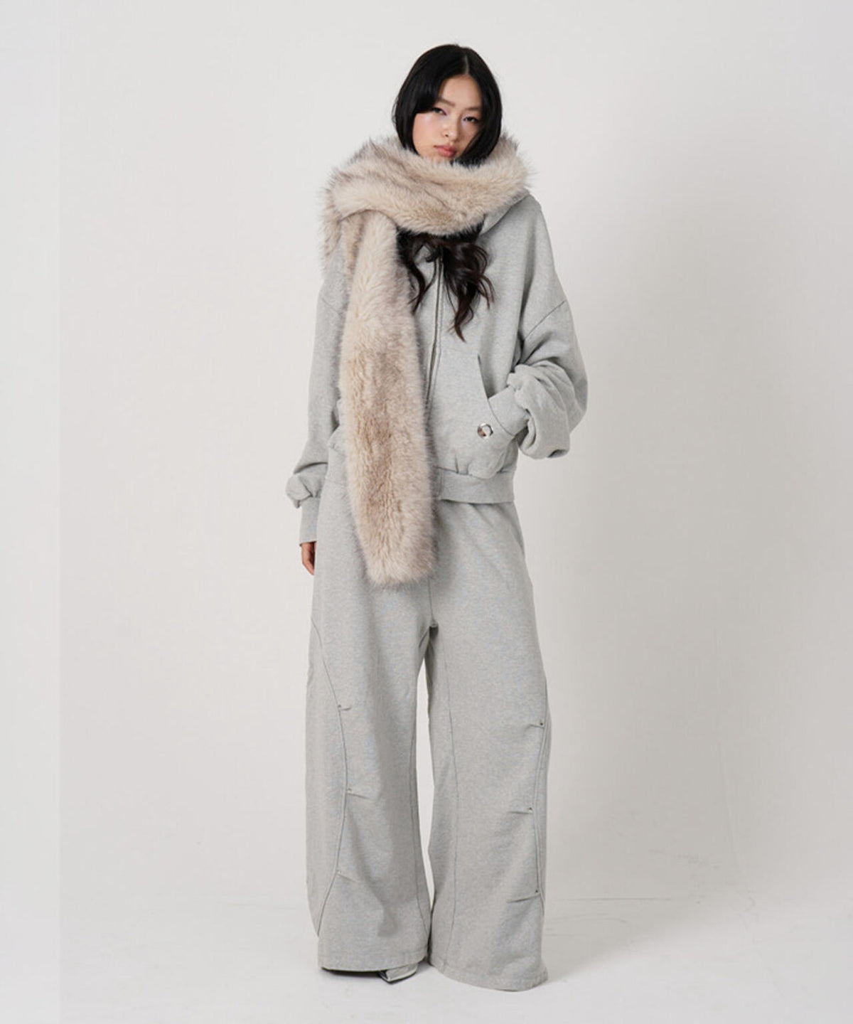 MITSUKI/ミツキ/FAUX MUFFLER HOODIE