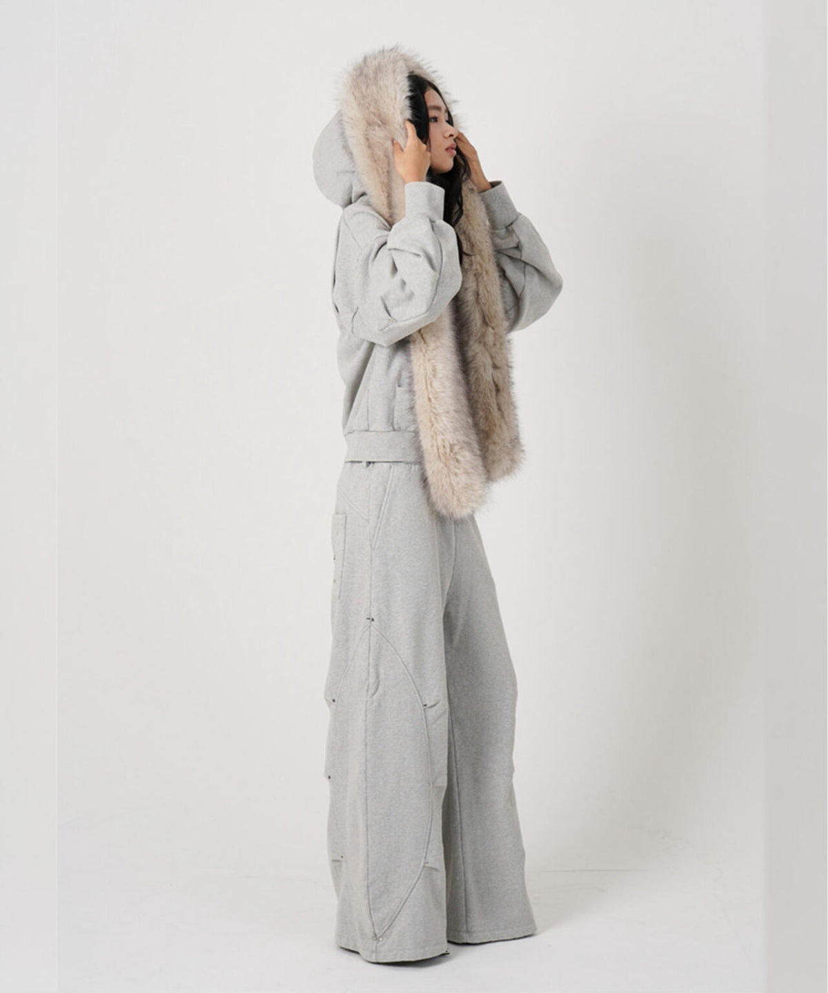 MITSUKI/ミツキ/FAUX MUFFLER HOODIE