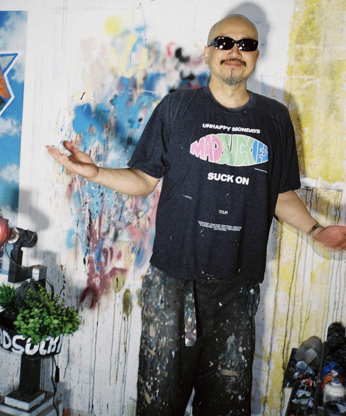 SAINT MICHAEL/セントマイケル/MDS_SS T-SHIRT/SUCK ON/BLACK