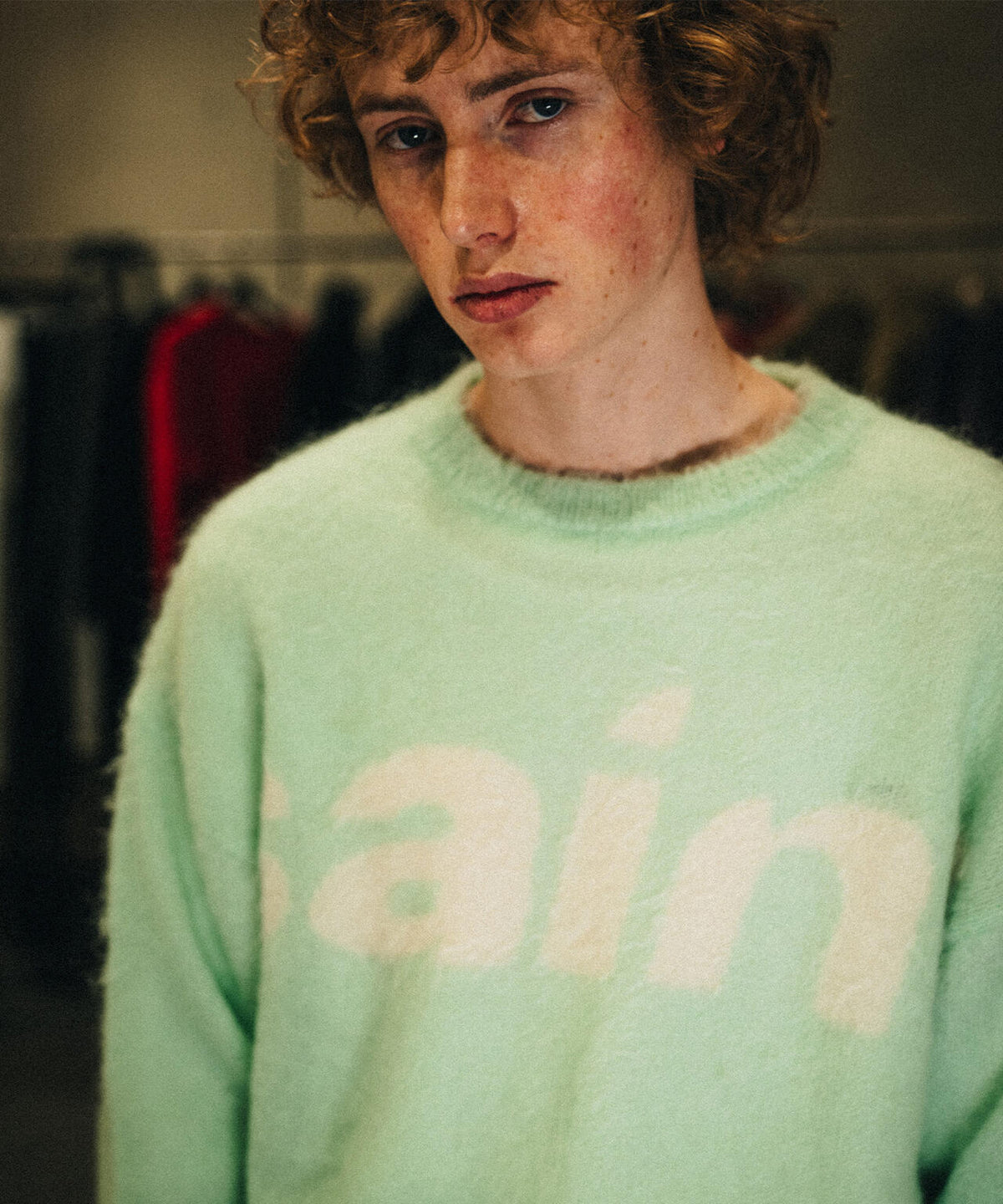 SAINT MICHAEL/セントマイケル/MOHAIR CREW KNIT/SAINT/GREEN