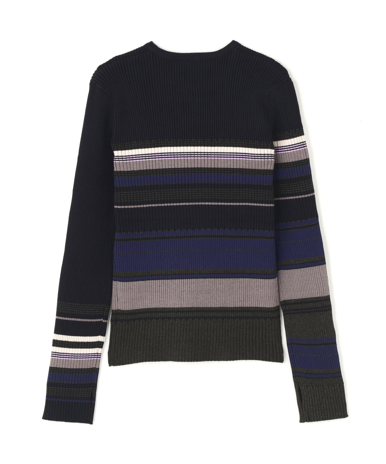 ASYMMETRY BORDER RIB KNIT
