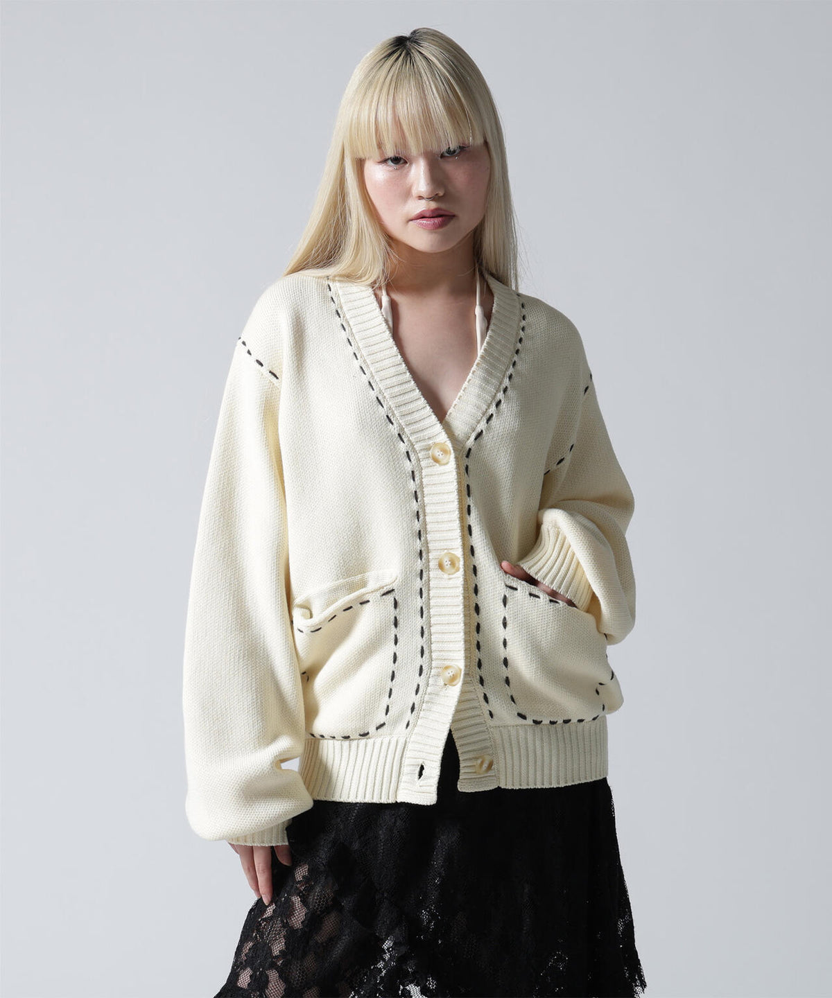 FR(13)NDS/フレンズ/WOMEN STITCH KNIT CARDIGAN