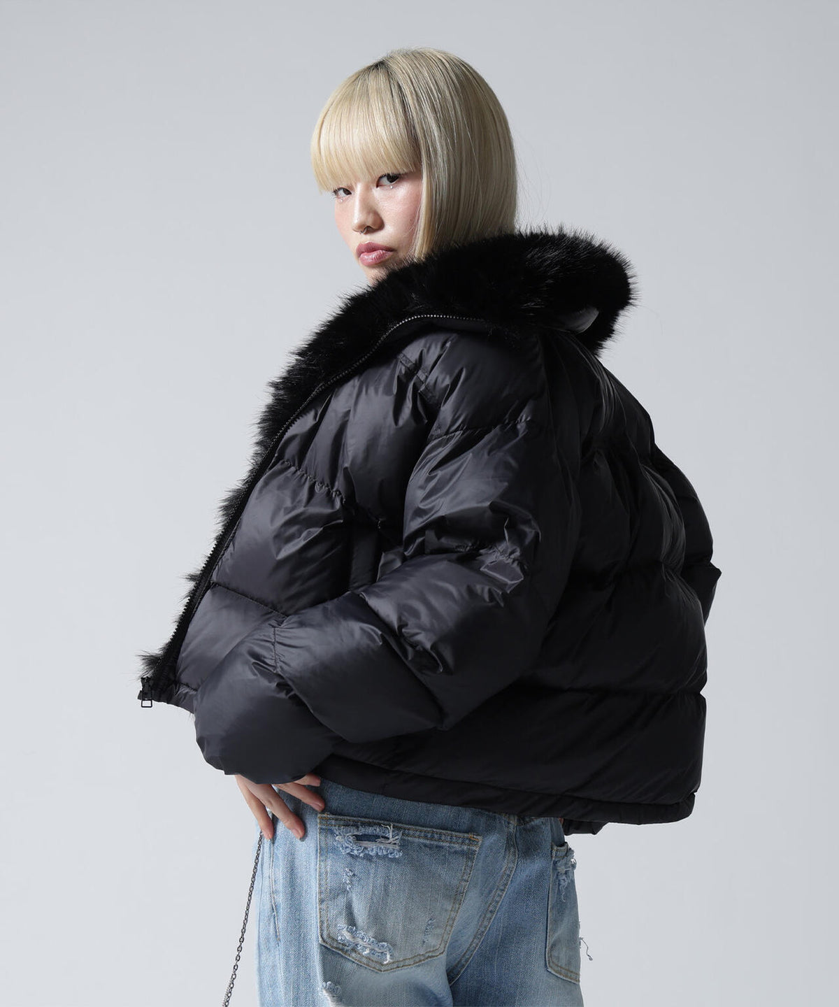 FR(13)NDS/フレンズ/WOMEN NYLON FUR STAND BLOUSON